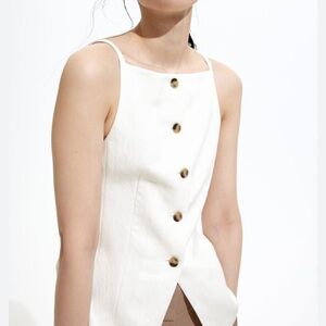 H&M Off-White Sleeveless Top